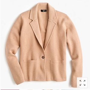 NEW J. Crew Cropped Single Button Sweater Blazer in Heather Khaki, Size M